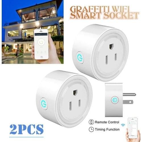 2 Pcs Smart WiFi Socket Outlet Swtich for Echo Alexa Google Home APP Control Automation Modules US Plug Smart Wireless Socket