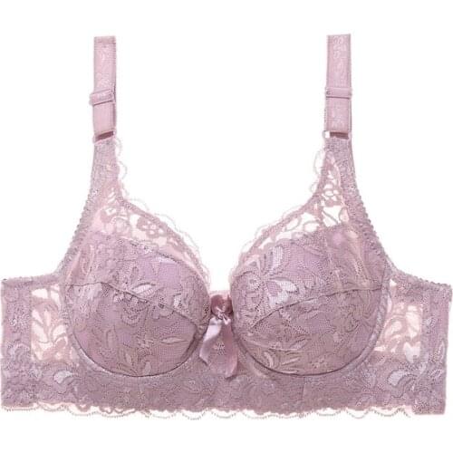 Plus size Foreign Trade Ultra-thin Lace Sexy Thin Cup Plump Big Push Up Bra Bralette Encaje Sexy Bra modis lingerie