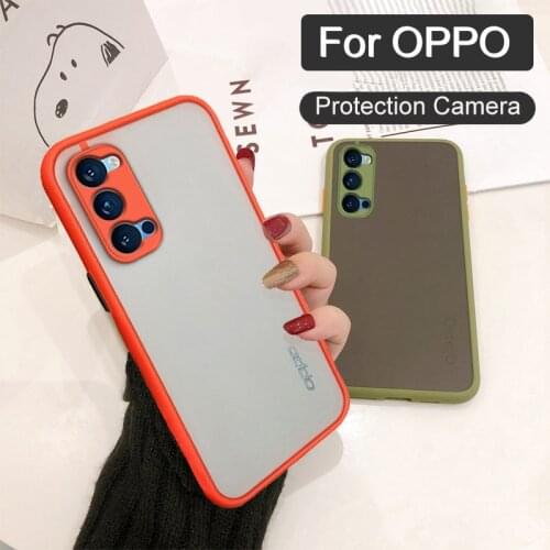 Camera Protection Bumper Phone Case For OPPO Reno 3 Pro A5 A7X A7 A11 A31 A72 A91 A92S R9S R11 Translucent Shockproof Back Cover