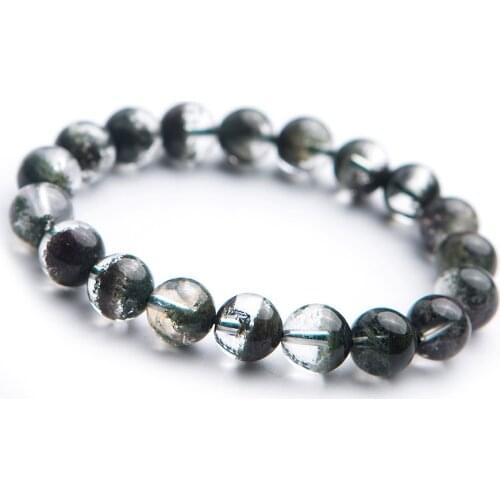 Natural Green Ghost Bracelets Green Phantom Quartz Crystal Clear 10.5mm Bead Charm Women Beaded Bracelet Popular Natural Stone