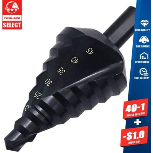 1pcs 10-45mm Nitriding Step Drill Bit Triangular Shank Spiral Groove Pagoda Electric Stepped Hole Opener Reaming Tool Bench