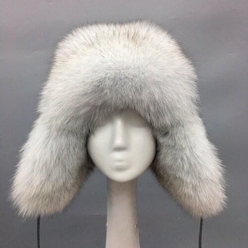 2020 4 Colors Fox Fur Thick Warm Bomber Hats With Fluffy Balls Outdoors Fashion All Match Women Ushanka Windbreak Caps Russian