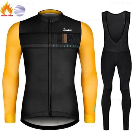 2021 Pro Team Mavic Road Bike Winter Cycling Clothing Thermal Fleece Cycling Jersey Set MTB Cycling Bib Pants Men Ropa Ciclismo