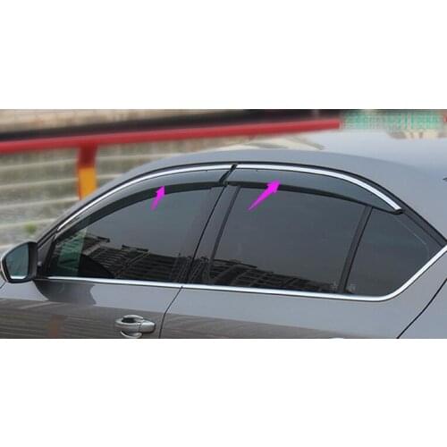 4pcs transparent window visor rain sun guard shade trim for Skoda Octavia 2015 2016 2017