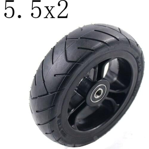 5 inch 5.5x2 Solid wheel with good quality Nes carbon fiber scooter solid tire with alloy rim tires dolly