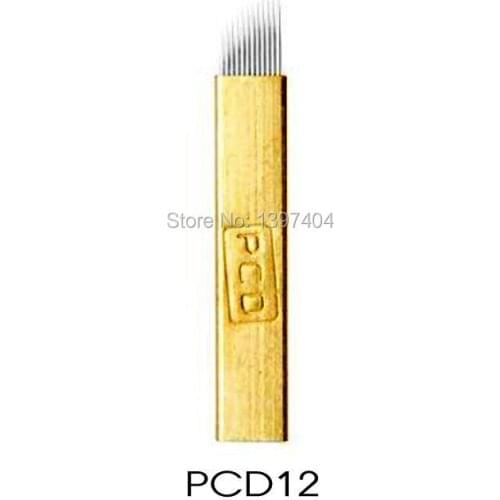 500Pcs PCD Coper 12 Pin Tattoo Needle Manufacturer Disposable Permanent Makeup Blade For 3D Eyebrow Embroidery Microblading