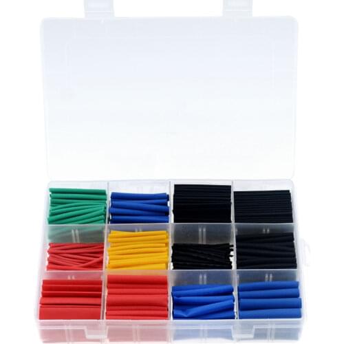 560PCS/Box 2:1 Polyolefin Heat Shrink Wrapped Shrinking Insulation Sleeving Thermal Casing Car Electrical Cable Shrink Tube kit