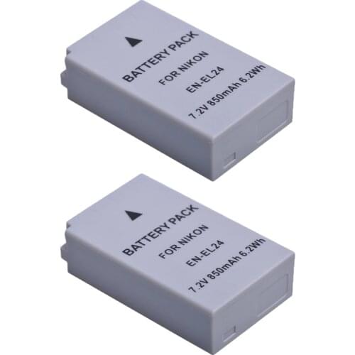 Durapro 2 PC 850mAh EN-EL24 EN EL24 ENEL24 Rechargeable Camera Battery For Nikon 1 J5 1J5 DL18-50 DL24-85 Digital Cameras