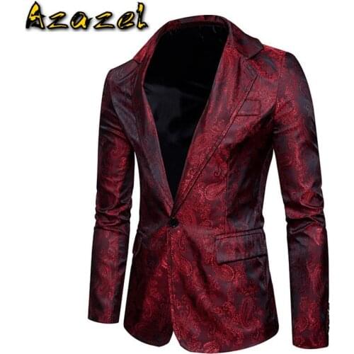 Azazel Hot 2020 Spring Summer New Style Mens Casual Cashew Blazer Suit Mens Korean Fashion printing Coat male Jackets S-2XL