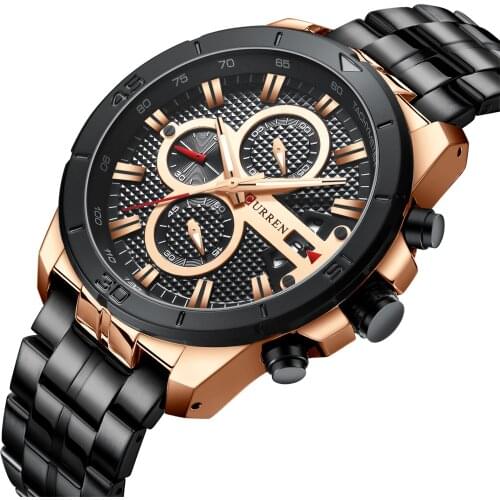CURREN 8337 Business Watch Luxury Brand Stainless Steel Wrist Watch Chronograph Army Military Quartz Watches Men Wrist