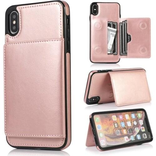 For iPhone 6 6S 7 8 Plus XR Xs Max Retro PU Leather Case Card Slot Phone Holder Case For iPhone 11 2019 11 Pro Max Phone Bag