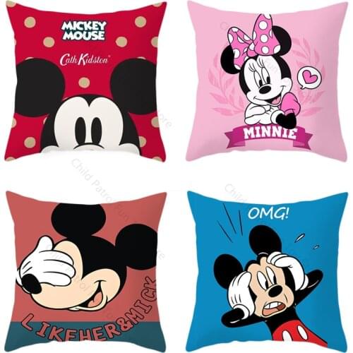 18Inch Disney Mickey Mouse Pillow Cover Fashion Home Textile Decor Pillowcase 45cm Square Living Room Trend Sofa Pillowcase Case