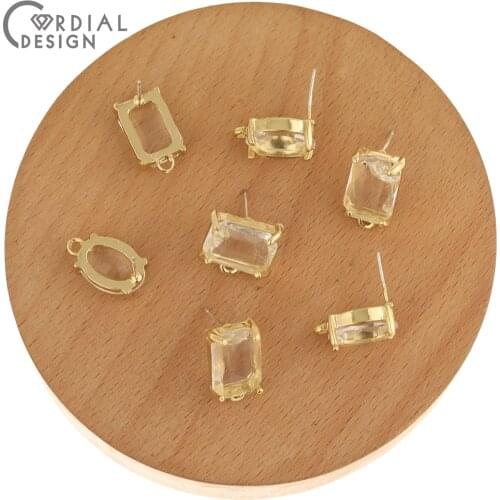 Cordial Design 50Pcs Rhinestone Earrings Stud/Hand Made/Jewelry Accessories/Geometry Shape/DIY/Jewelry Findings & Components