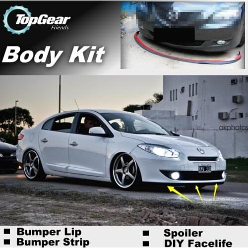 Bumper Lip Deflector Lips For Renault Fluence / SM3 Front Spoiler Skirt For TopGear Fans to Car Tuning View / Body Kit / Strip