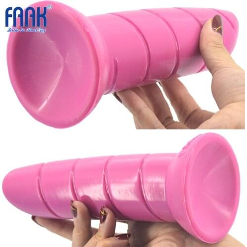 FAAK 19.7x5.3cm soft feeling medical silicone Penis Dildo with Suction Cup Sex Toys for Woman Sex Products Female Masturbation
