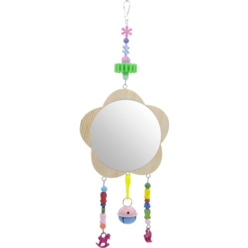 Chicken Toys for Hens with Mirrors Chicken Wood Mirror Toy with Bell for Chicks