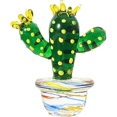 Artificial Creative Home Decoration Glass Cactus Desktop Ornament for Micro Landscape