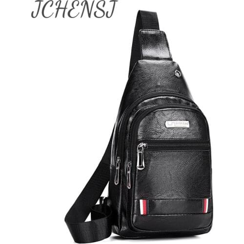 JCHENSJ Leather Shoulder Bags For Men Large Capacity Designers Cross Body Mens Chest Bag Designers Male Waist Bag Fanny Pack