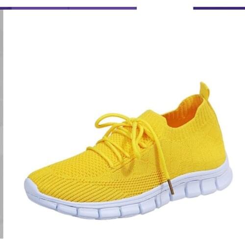 Womens Shoes Breathable Sneakers Fashion Knitted Socks Shoes Lace up Summer Female Vulcanized Casual Student Running Shoes 2020