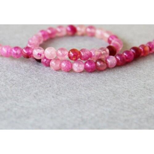 Min Order1) 6mm Fashion Fuschia Multicolor Natural Onyx Beads Round Beads Stone 15inch Jewelry Making Design Design Wholesale