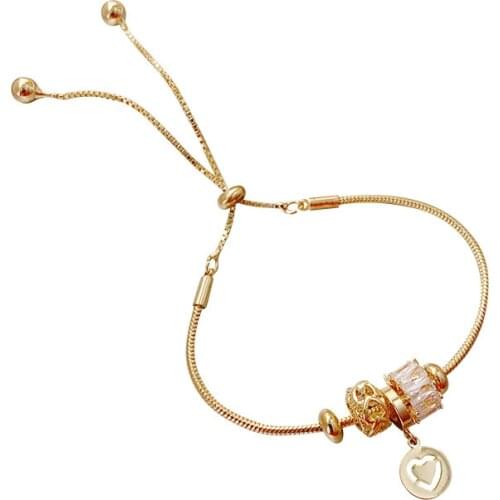 RZ016 Fashion Diamond-Studded Small Waist Love Bracelet Female Simple Trend Personality Hand Jewelry