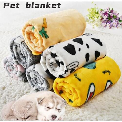 Thick Flannel Soft Pet Litter Pad Cartoon Print Cat and Dog Blanket Warm and Comfortable Pet Blanket Universal Warm Pet Supplies