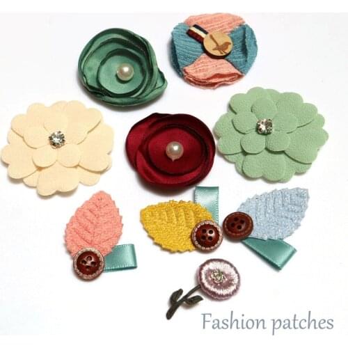 3pcs/lot diy fashion flower patches for clothing 3D floral fairy floral parche appliques parches bordados para ropa