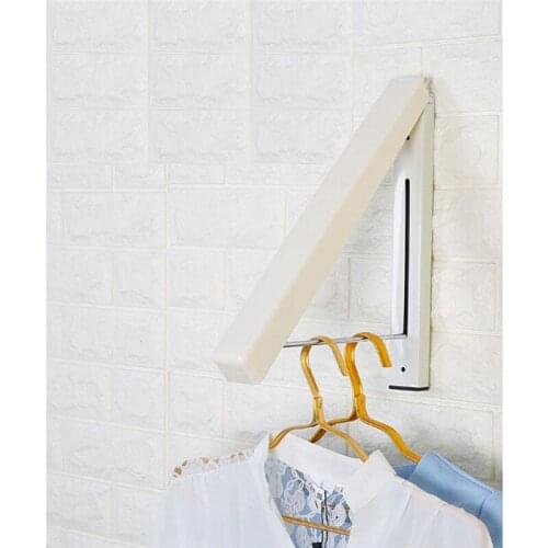 Stainless Steel Wall Hanger Retractable Indoor Clothes Hanger Folding Kitchen Drying Stand Rack Hanging Holder Organizer