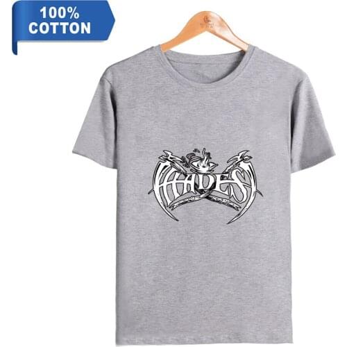 Hades summer new hot sale 100% pure cotton comfortable short-sleeved T-shirt casual all-match letter printing mens T-shirts top