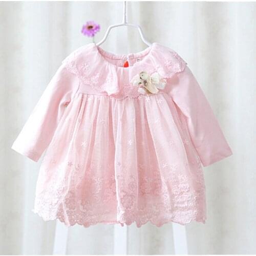 Wholesale 5pcs/lot 2018 new girl dress European style baby dress baby girls clothes cotton baby girl christening gowns pink