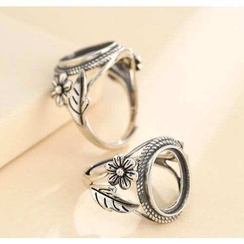 10*14mm 925 STERLING SILVER women Semi Mount Bases Blanks base blank Pad ring Setting wedding jewelry findings diy A5894