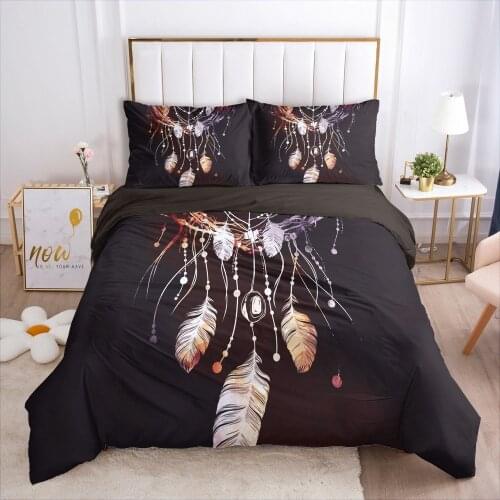 Duvet Cover Set Bedding Sets Feather Bedding Bag Quilt Covers Pillow Case 3D Bohemia Life King Queen Full Twin Size Bed Linen