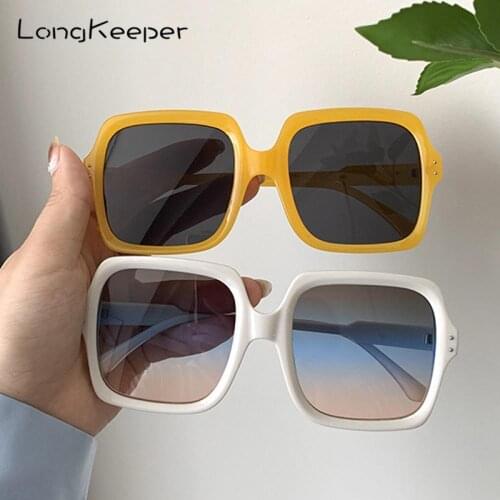 LongKeeper Oversize Square Sunglasses Women Luxury Brand Big Frame Sun Glasses Ladies Fashion Gradient Eyewear zonnebril dames