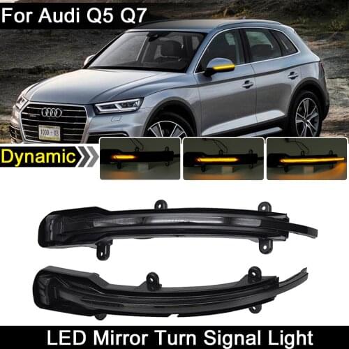 For Audi Q5 2012-UP Q7 2010-2015 LED Side Rearview Mirror Light Dynamic Amber Turn Signal Indicator Lamp