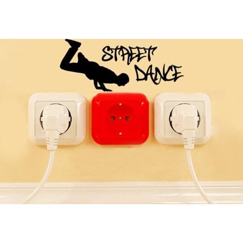 Street Hip Hop Break Dancer Vinyl Switch Stickers Removable Wall Stickers For Kids Rooms A2052