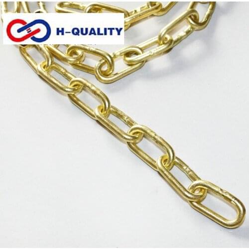 HQ YB01 Standard 2.5/3/4/5/6/8/10/12/14MM Diameter 100% Solid Yellow Brass Explosionproof Link Chain