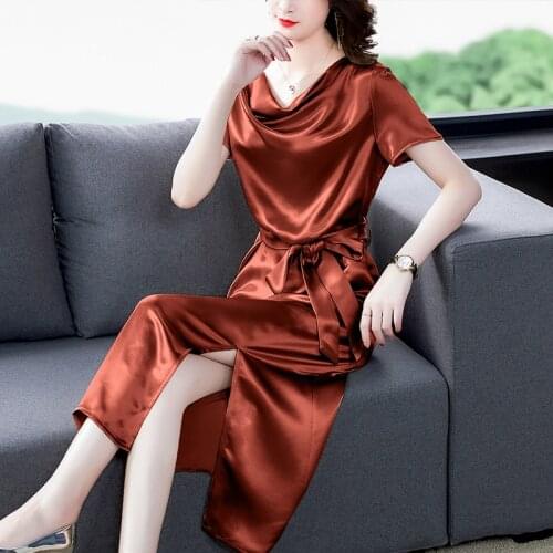 2021 Red 4XL Plus Size Satin Women Maxi Dress Summer Korea Vintage Solid Sexy Beach Midi Sundress Elegant Bodycon Party Vestidos