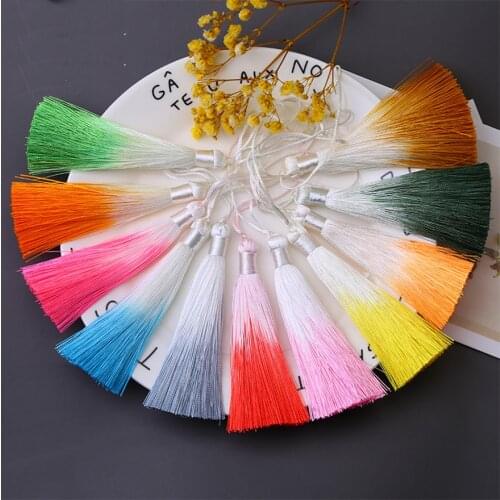 1Pc Tassel Brush Pendant Accessories for DIY Earrings Jewelry Making 8cm Silk Satin Tassel Handmade Crafts Findings Supplier
