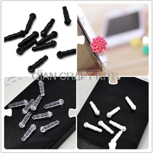 1000pcs Soft 3.5mm dust plug dust cap earphone dust plugs mix colors with holes for hanging charms jewelry connectors