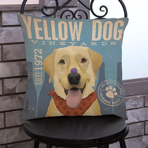 17 Model Dog Pillows Home Decorative Bulldog Dachshund Springer Cairn Dogs Vintage Throw Pillow Case Linen Cushion Cover Case