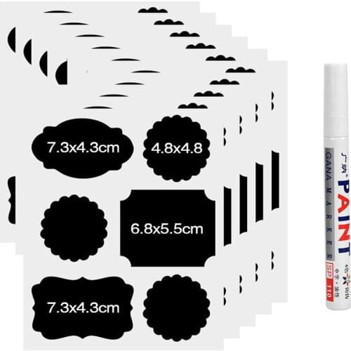 60X Lot Chalkboard Labels Canister Storage Jars Stickers for Kitchen Cosmetic