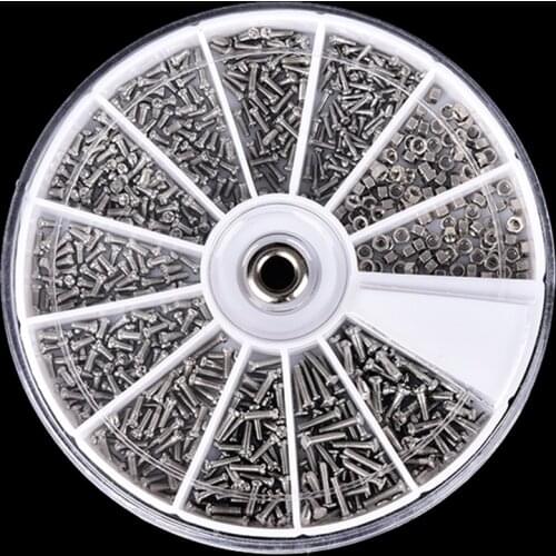600pcs/box Stainless Steel Small Screws Nuts Assortment Kit For Watch Eye Glasses Clock Wholesale 12 Kinds of Repair Part Tools