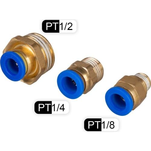 8MM Hose Tube 1/8" 1/4" 1/2" BSP Male Thread Straight Pneumatic Pipe Fitting Push in Quick Hose Connector Fit Tube