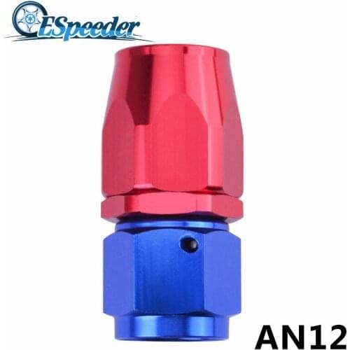 ESPEEDER AN12 Pipe Joints Aluminum Straight Swivel Oil Fuel Fitting Adapter 0 Degree High Quality Hose End Fitting Car Connector