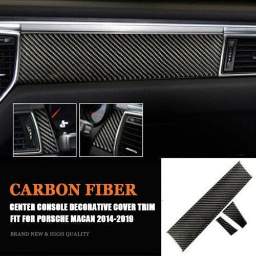 Carbon Fiber Center Console Decorative Cover Trim For Porsche Macan 2014-2019