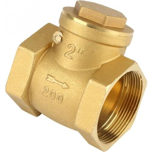 DN50 Female Thread Brass Non-return Swing Check Valve 232PSI Prevent Water Backflow