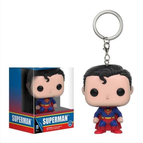 POP Super Hero Superman Clark Kent Vinyl Action Figures Children Toy Keychain With Retail Box