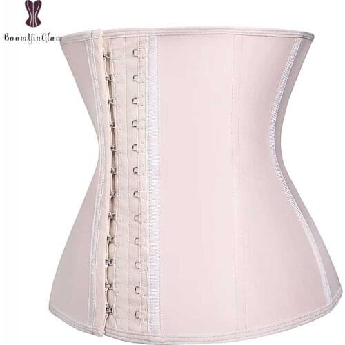 Smooth Latex Waist Trainer Underbust Corset Steel Boned Bustier Solid Waist Cincher Women Daily Wear Waist Slimming Trimmer Hot