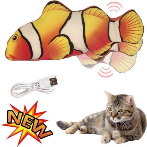 Cat Toy USB Electric Simulated Fish Toy With Cat Mint Interactive Chew Cats Kitten Toy Catnip Fish Toy Wagging Fish
