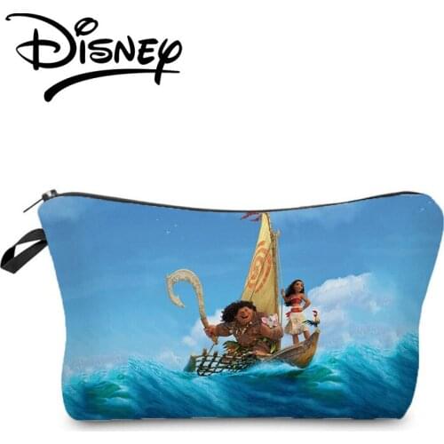 Disney Moana Makeup Bag Ocean Organizer Bag Portable Child Candy Bag High Quality Cartoon Lady Pouch Blue Cosmetic Bag Girl Gift